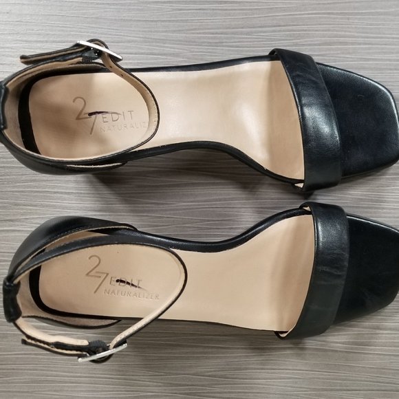 27 EDIT Naturalizer Iriss Ankle Strap Sandals, Black Leather, Womens Size 6.5 M - Picture 11 of 16